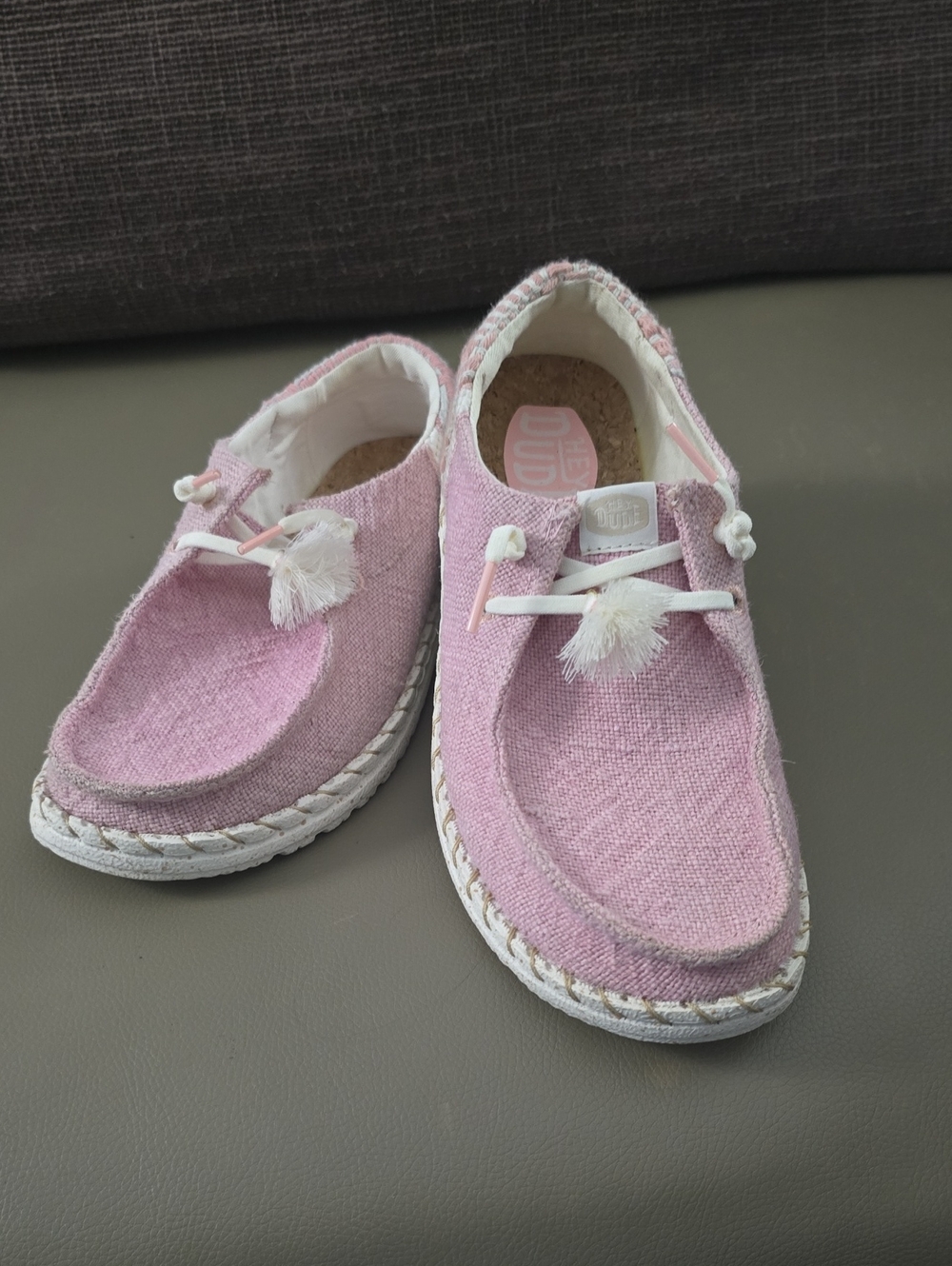Hey Dude Woven Pink Slip-On Moccasins with Tassel
